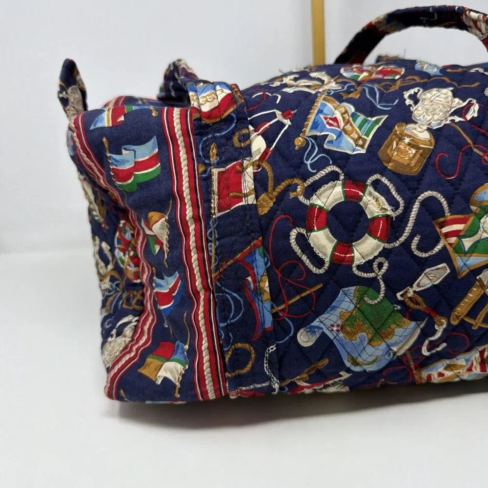 Vera Bradley Regatta 1994 Vintage Navy Duffel Travel Bag Retired - Picture 6 of 16
